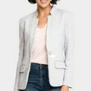 GIBSON Heather Grey One Button Notch Collar Knit Blazer Jacket L